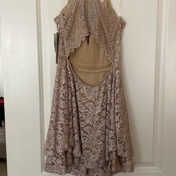 Gold lace shimmer party dress by Honey and Rosie NWT - Picture 3 of 4